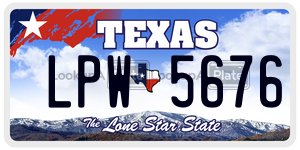 LPW5676 license plate in Texas