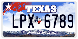 LPX6789  license plate in TX