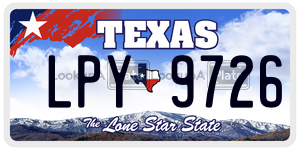 LPY9726  license plate in TX