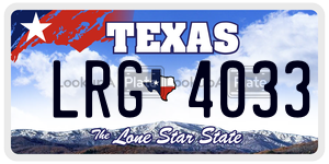 LRG4033 license plate in Texas