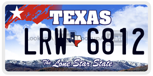 LRW6812 license plate in Texas
