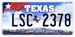 LSC2378 license plate in Texas