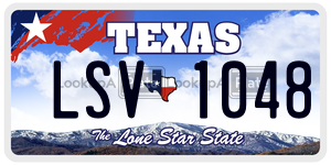 LSV1048 license plate in Texas