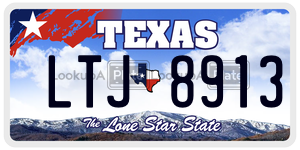 LTJ8913 license plate in Texas