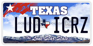 LUDICRZ license plate in Texas
