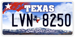 LVN8250 license plate in Texas