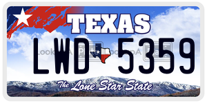 LWD5359  license plate in TX