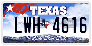 LWH4616 license plate in Texas