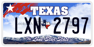 LXN2797 license plate in Texas