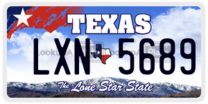LXN5689 license plate in Texas