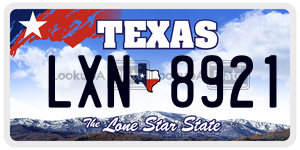 LXN8921 license plate in Texas