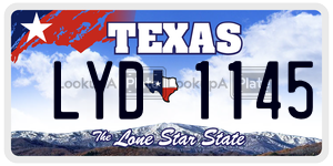 LYD1145  license plate in TX