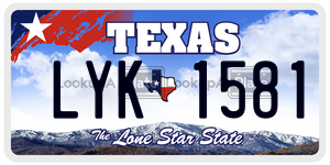 LYK1581 license plate in Texas