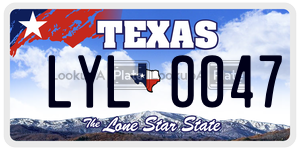 LYL0047 license plate in Texas