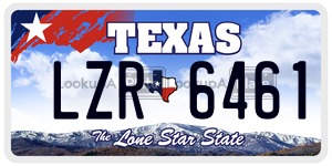 LZR6461 license plate in Texas
