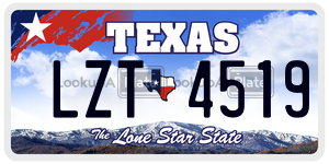 LZT4519 license plate in Texas