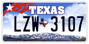 LZW3107 license plate in Texas