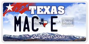MACE license plate in Texas