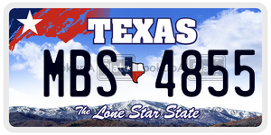 MBS4855 license plate in Texas