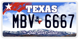MBV6667 license plate in Texas