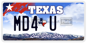MD4U license plate in Texas