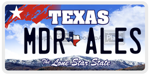 MDRALES  license plate in TX