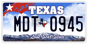 MDT0945 license plate in Texas