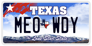 MEOWDY license plate in Texas