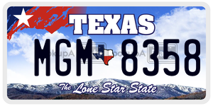 MGM8358 license plate in Texas