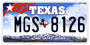 MGS8126 license plate in Texas