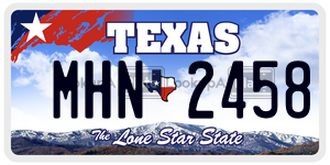 MHN2458 license plate in Texas