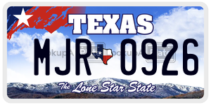 MJR0926 license plate in Texas