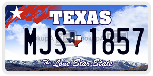 MJS1857 license plate in Texas