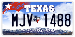 MJV1488 license plate in Texas