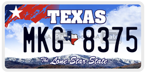 MKG8375 license plate in Texas