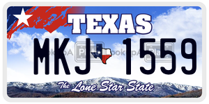 MKJ1559  license plate in TX