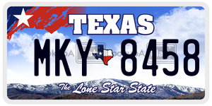 MKY8458 license plate in Texas