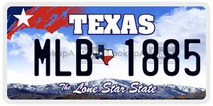 MLB1885 license plate in Texas
