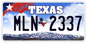 MLN2337  license plate in TX