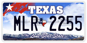 MLR2255  license plate in TX
