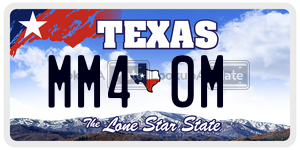 MM40M license plate in Texas