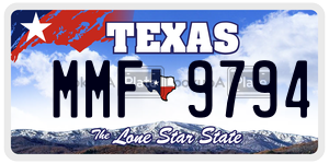 MMF9794 license plate in Texas
