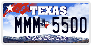 MMM5500 license plate in Texas
