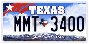 MMT3400 license plate in Texas