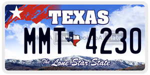 MMT4230 license plate in Texas