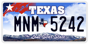 MNM5242 license plate in Texas