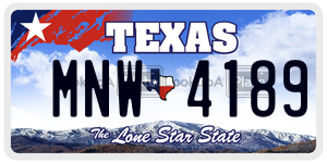 MNW4189  license plate in TX