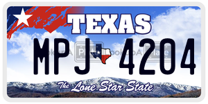 MPJ4204 license plate in Texas