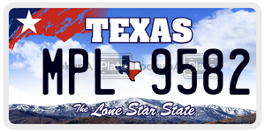 MPL9582 license plate in Texas