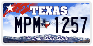 MPM1257 license plate in Texas